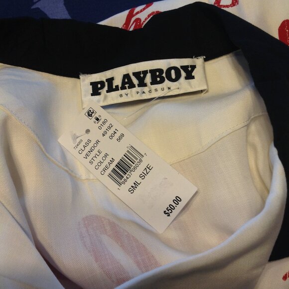 NWT Playboy Pacsun Hotel Camp Button Down Bowling Style Shirt S - Picture 7 of 10